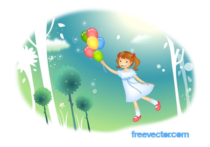 Flying Girl Vector Flying Girl Vector