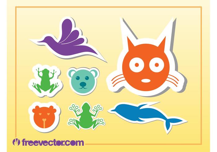 Animal Stickers Vector Animal Stickers Vector