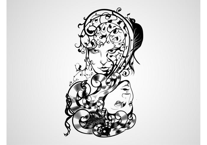 Floral Vector Faces Floral Vector Faces