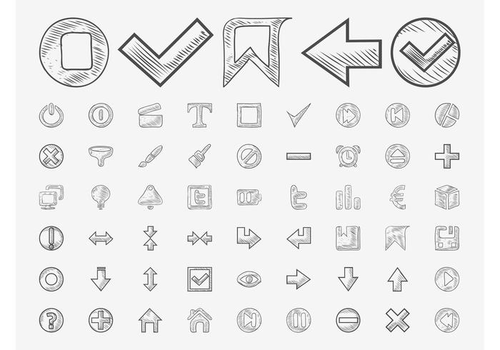Hand Drawn Icons Vector Hand Drawn Icons Vector