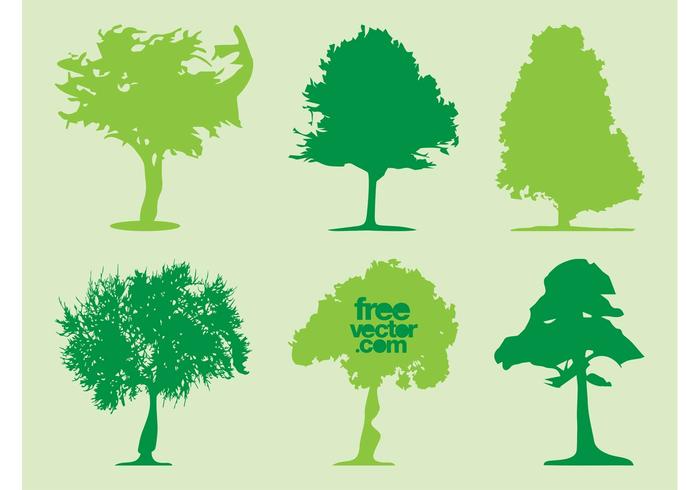Trees Silhouettes Vectors Trees Silhouettes Vectors