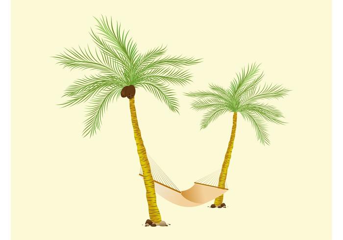 Palms And Hammock Vector