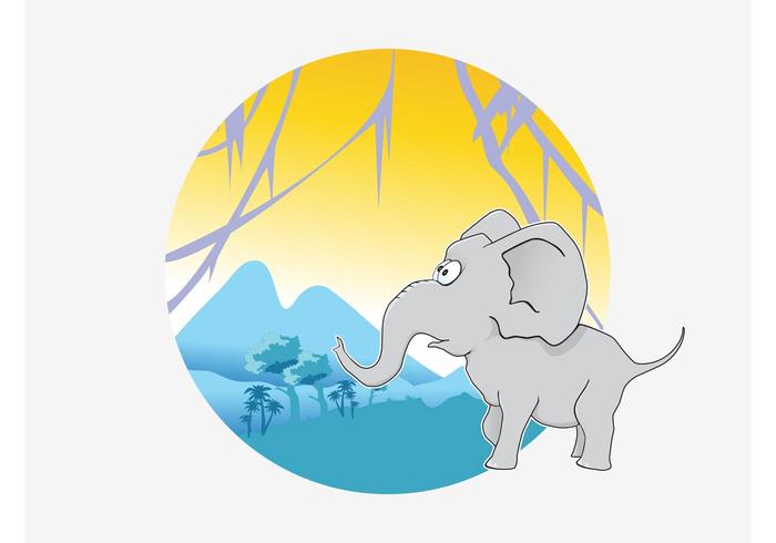 Vector Cartoon Elephant Vector Cartoon Elephant