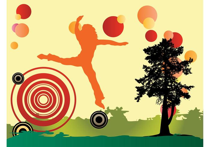 Happy Jumping Girl Vector Happy Jumping Girl Vector