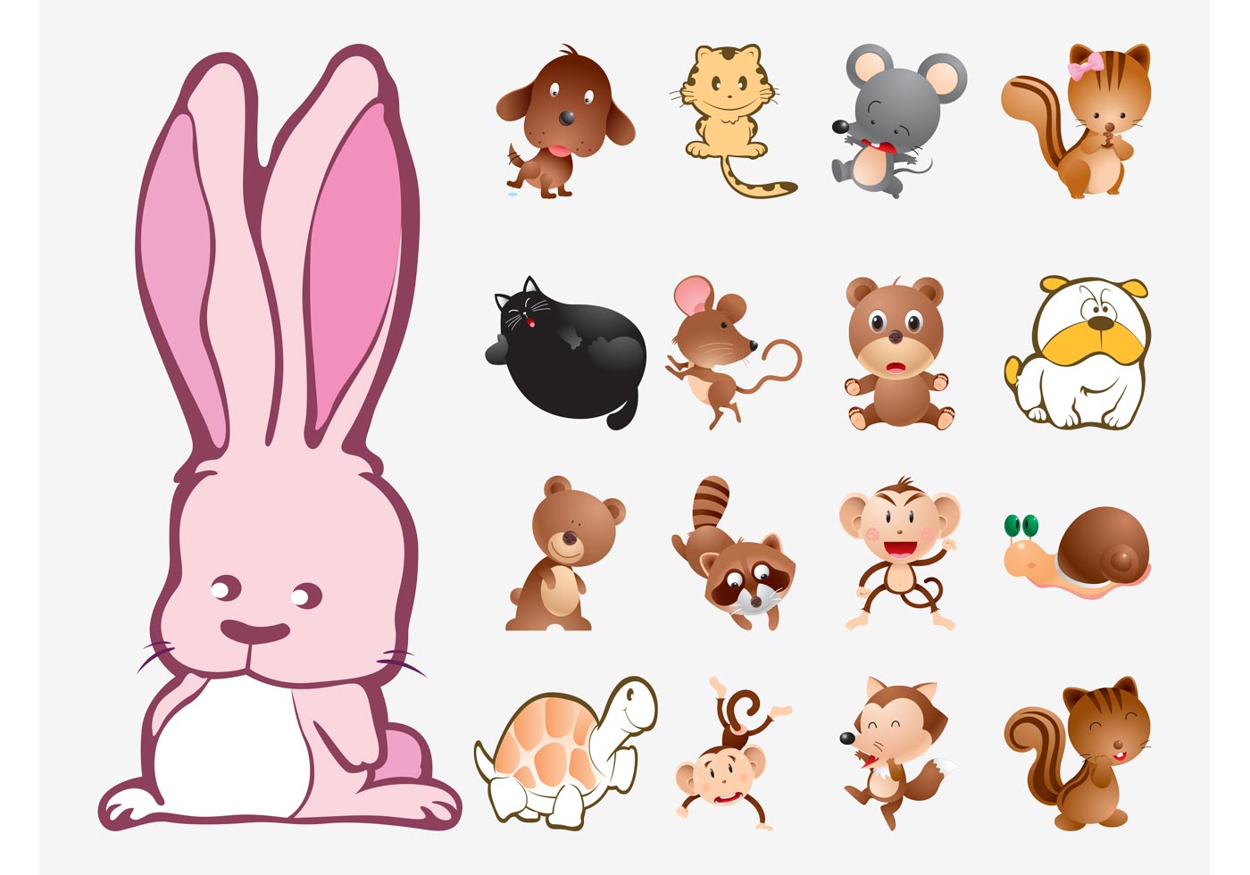 Cute Animals Vector Collection - Download Free Vector Art ...