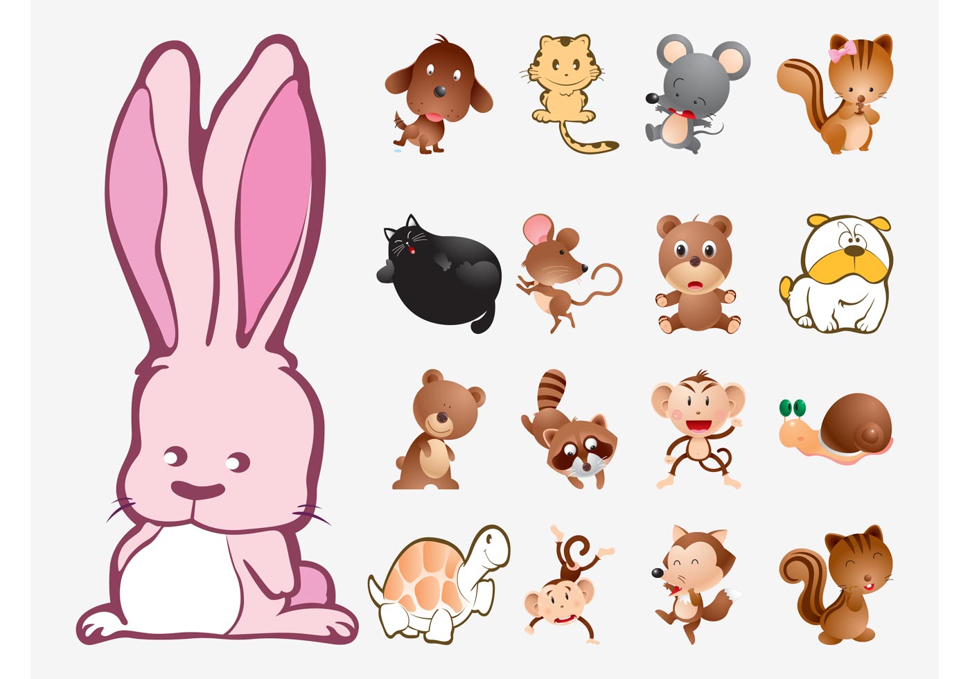 Download Cute Animals Vector Collection - Download Free Vector Art, Stock Graphics & Images