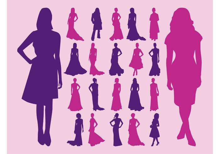 Women In Dresses Vector