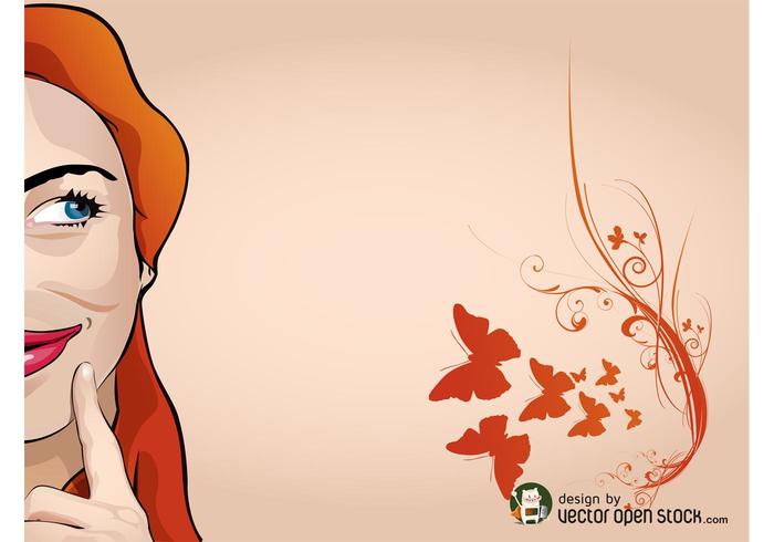 Butterfly Girl Vector