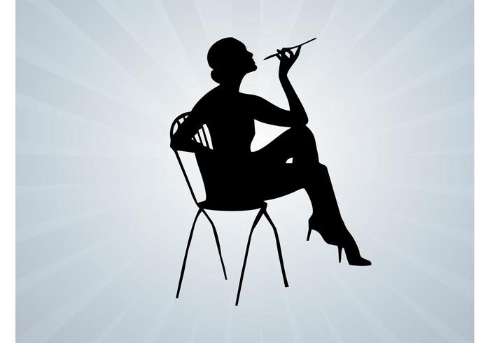 Smoking Woman Vector Smoking Woman Vector
