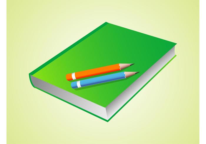 Vector Book And Pencils Vector Book And Pencils