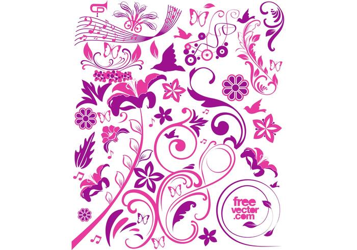 Pink Flowers Vectors Pink Flowers Vectors
