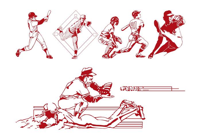 Baseball Players Vector Baseball Players Vector
