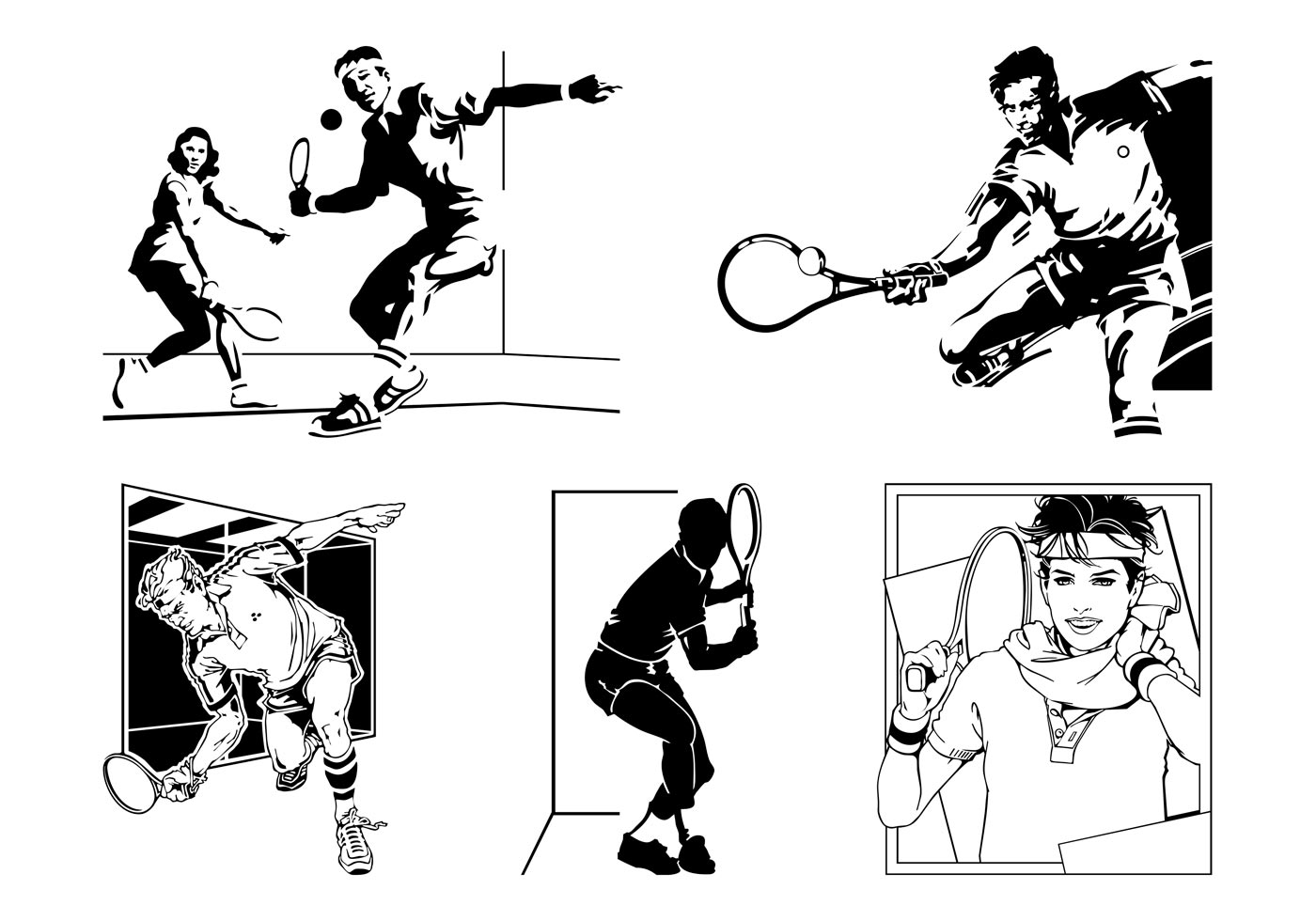 Vector Tennis Players - Download Free Vector Art, Stock Graphics & Images