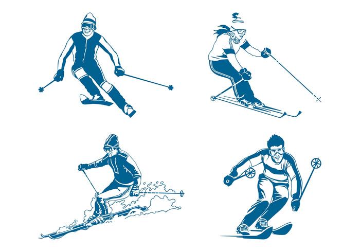 Skiers Vector Skiers Vector