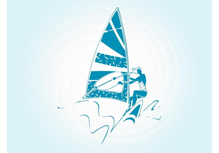 Windsurfing Girl Silhouette Windsurfing Girl Silhouette