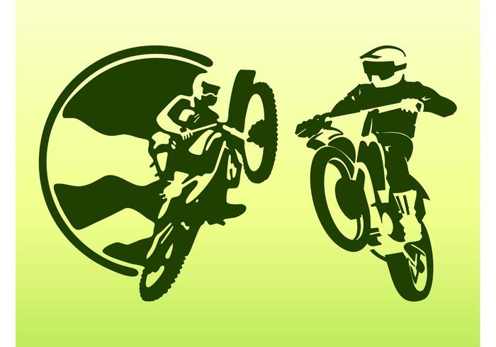 Off Road Bikers Silhouettes