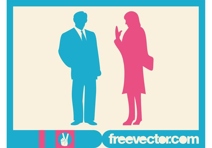 Talking Businesspeople Silhouettes Talking Businesspeople Silhouettes