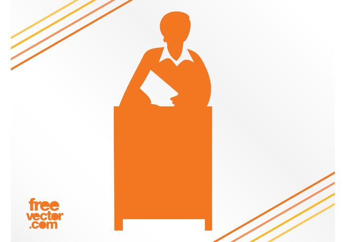 Woman Behind Desk Silhouette Woman Behind Desk Silhouette