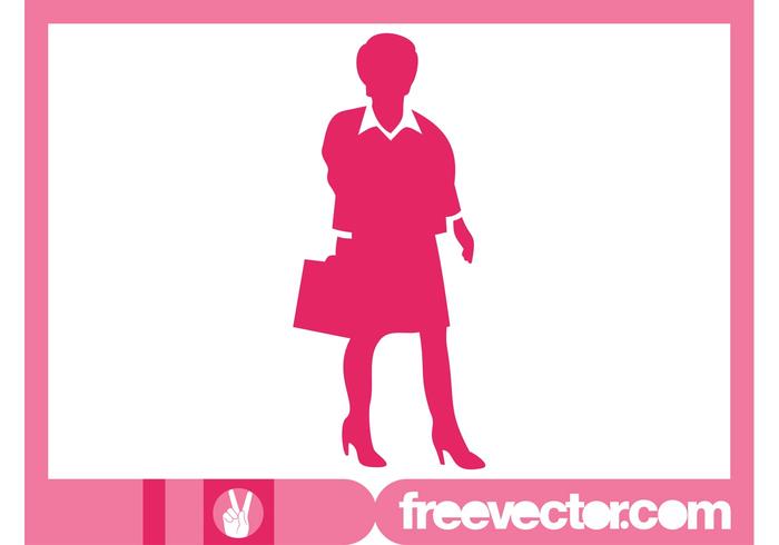 Businesswoman With Briefcase Silhouette Businesswoman With Briefcase Silhouette