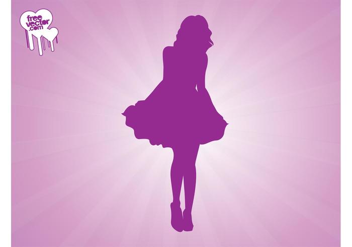 Woman Wearing Dress Silhouette Woman Wearing Dress Silhouette