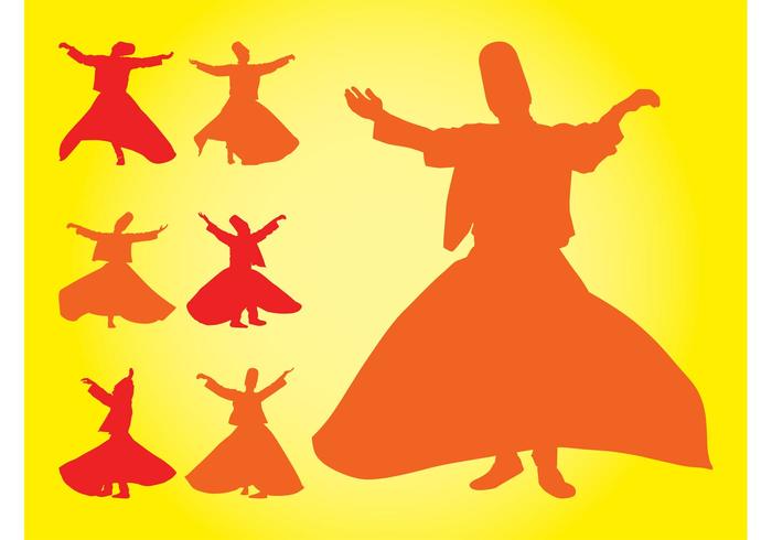 Turkish Dancers Silhouettes