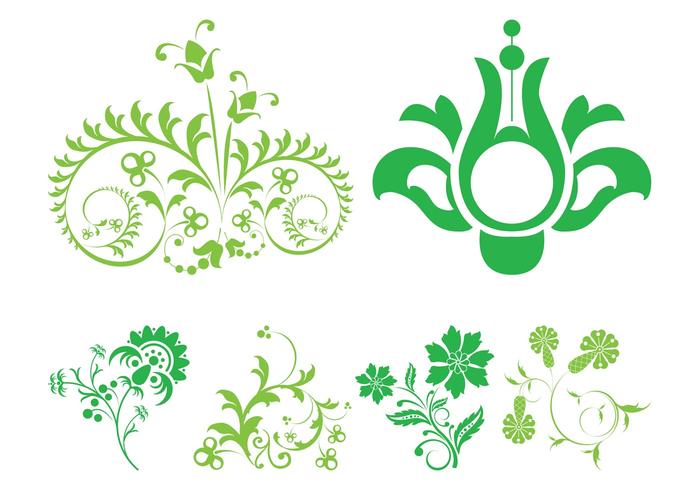 Green Floral Scrolls Green Floral Scrolls