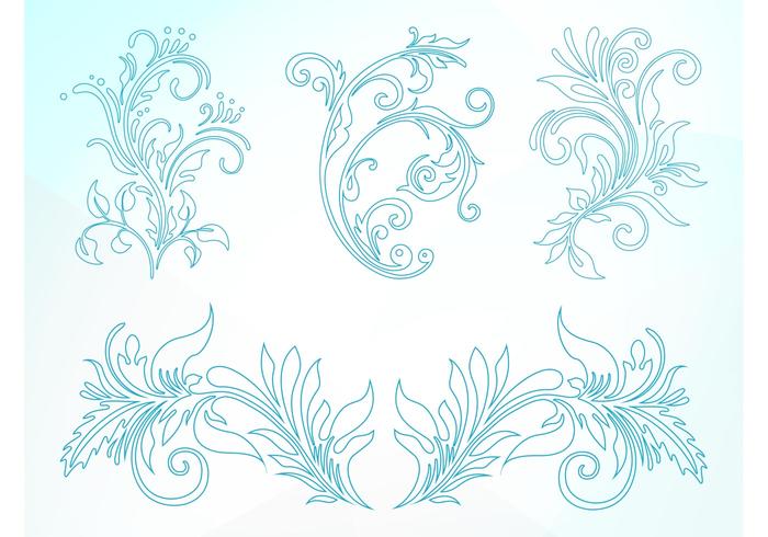 Floral Outlines Set Floral Outlines Set