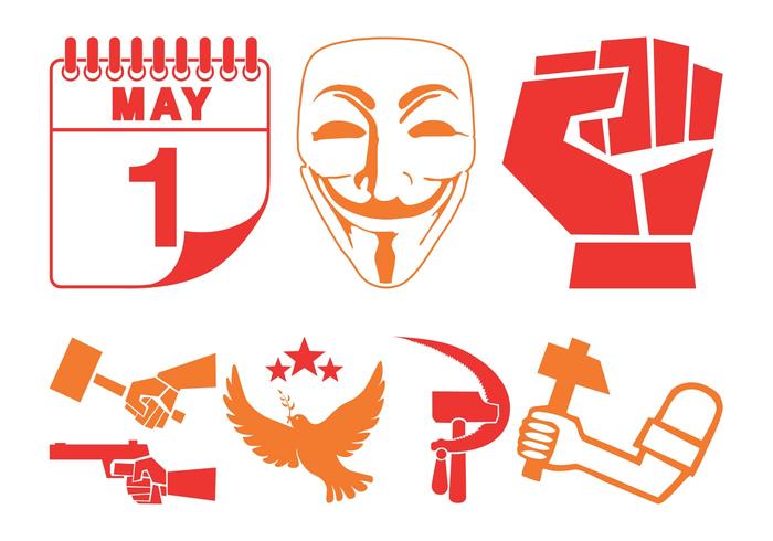 Politics And Revolution Icons vector