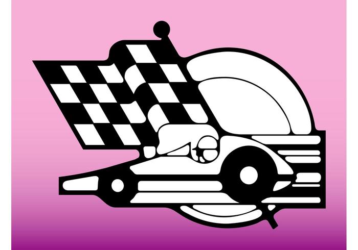 Car Race And Flag Car Race And Flag