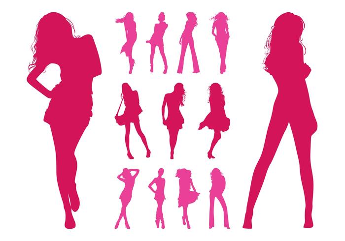 Fashion Models Silhouettes Set Fashion Models Silhouettes Set