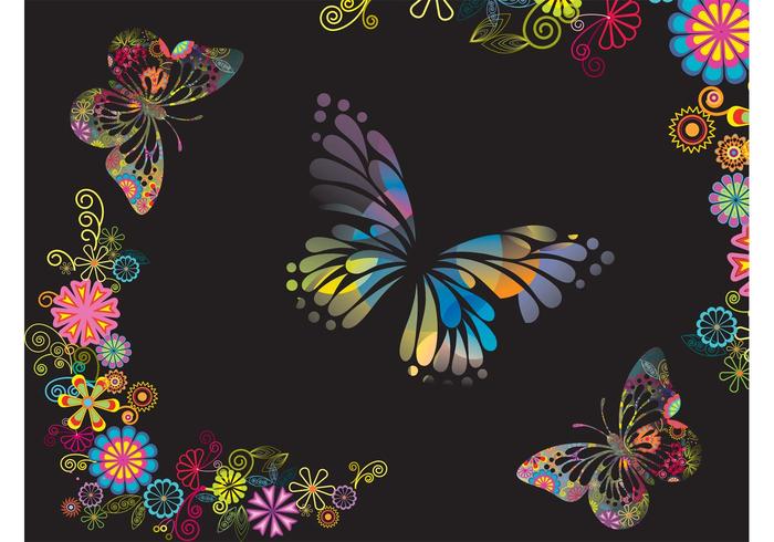 Butterflies And Flowers Background