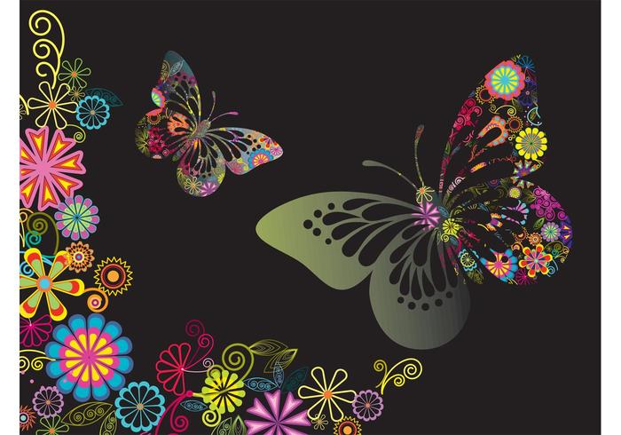 Colorful Flowers And Butterflies Colorful Flowers And Butterflies