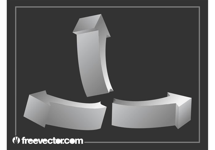 Silver 3D Arrows Silver 3D Arrows