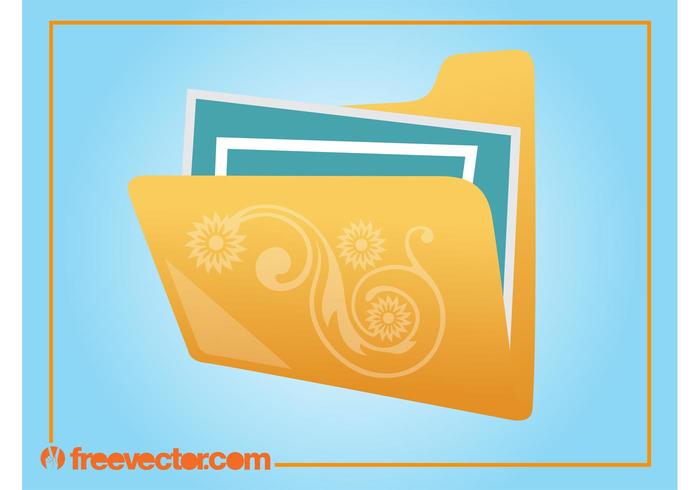 Folder With Flowers Folder With Flowers