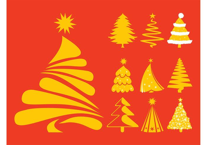 Christmas Trees Silhouettes Set Christmas Trees Silhouettes Set
