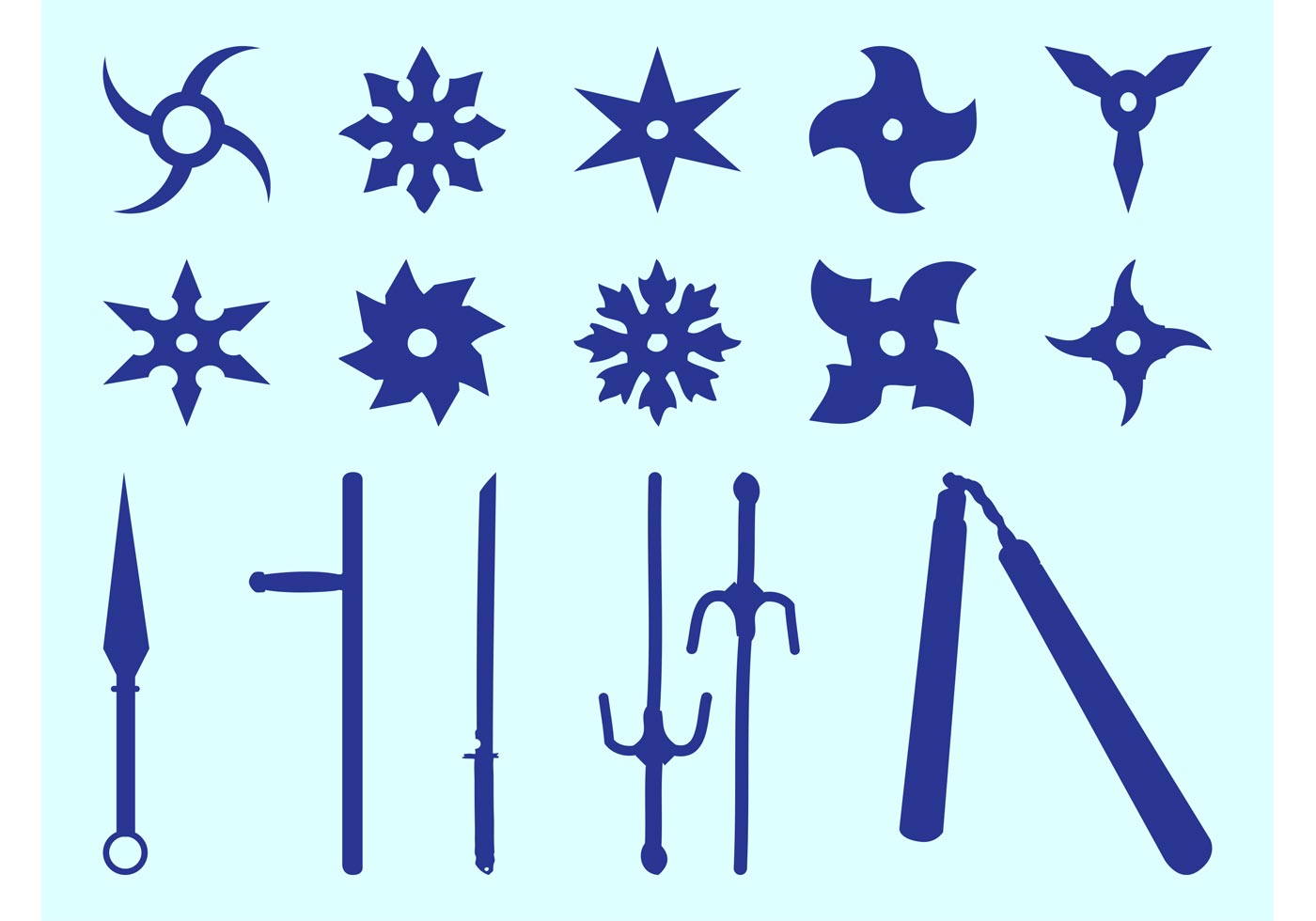 Download Ninja Weapons Set - Download Free Vector Art, Stock Graphics & Images