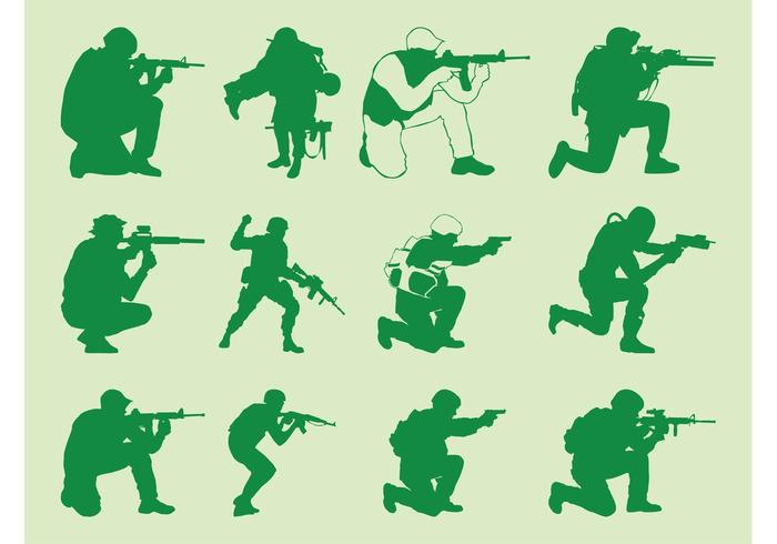Shooting Soldiers Silhouettes Shooting Soldiers Silhouettes