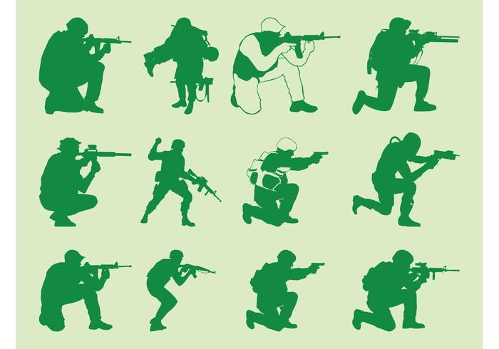 Shooting Soldiers Silhouettes