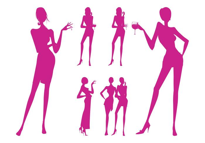 Drinking Women Silhouettes Drinking Women Silhouettes