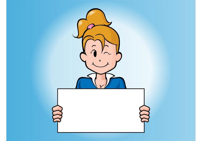 Cartoon Girl With Board Cartoon Girl With Board