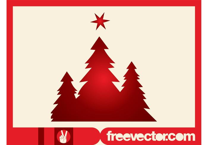 Christmas Trees Silhouettes Clip Art