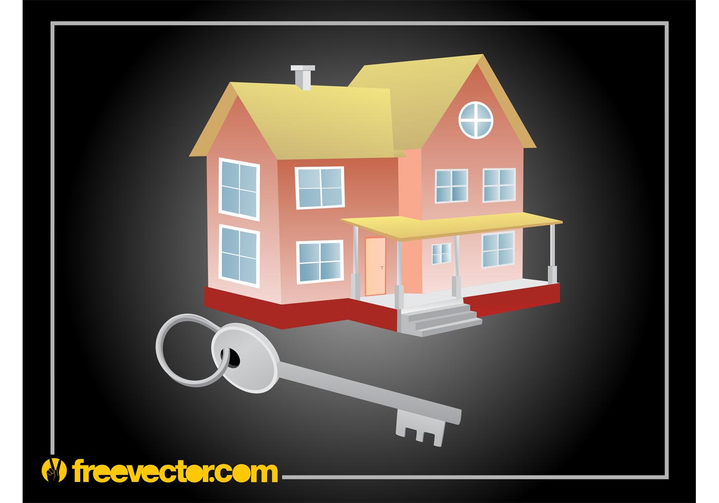 vector house and key