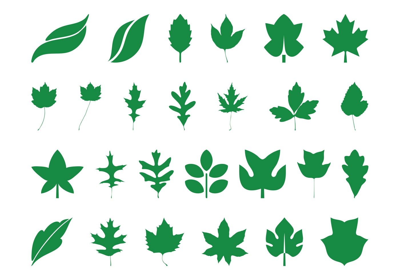 Download Leaves Silhouettes Set - Download Free Vector Art, Stock Graphics & Images