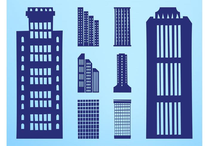 Skyscrapers Silhouettes Set Skyscrapers Silhouettes Set