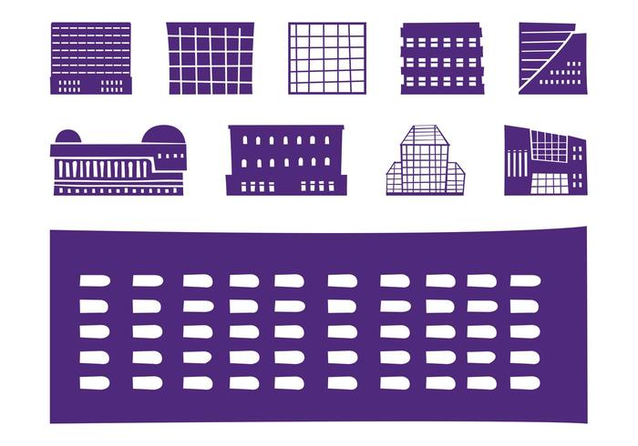 Buildings Silhouettes Set Buildings Silhouettes Set