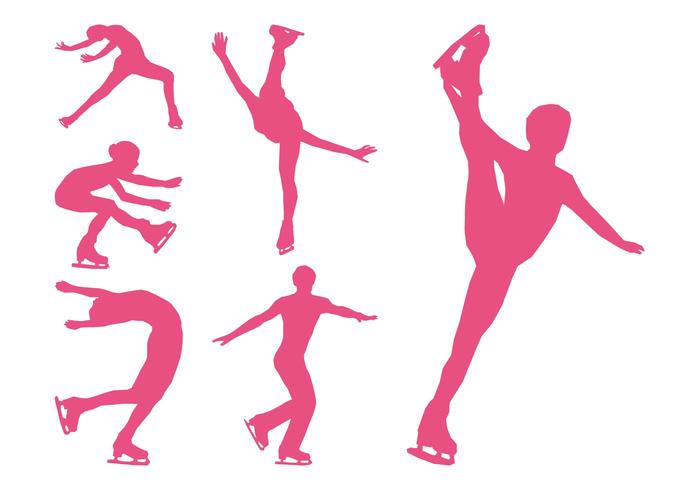 Figure Skaters Silhouettes Set