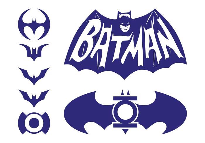 Paquete logos batman vector