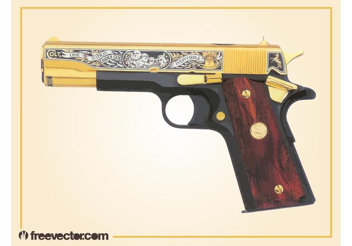 Vector de pistola de oro