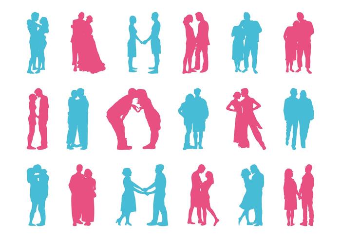 Couples Silhouettes Set Couples Silhouettes Set