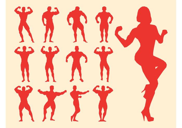 Bodybuilders Silhouettes Bodybuilders Silhouettes